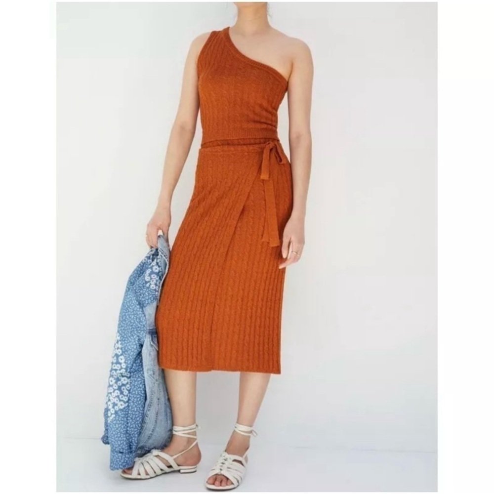 NEW ANTHROPOLOGIE CURRENT AIR Ribbed Knit Skirt Set